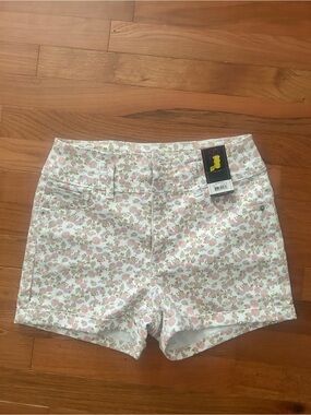 Floral Print Women's Shorts - Pink & White
